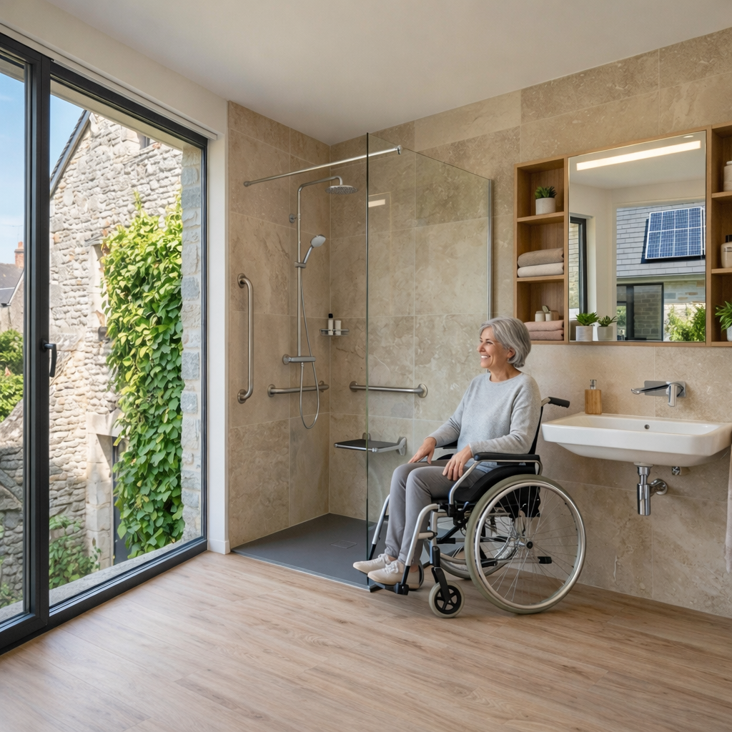 Installation d'une douche sécurisée pour personne à mobilité réduite (PMR) par LR Chauffage à Nogent-sur-Seine