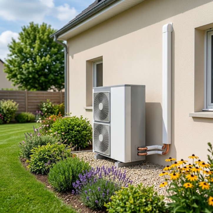 Installation d'une unité extérieure de pompe à chaleur air-eau par LR Chauffage à Nogent-sur-Seine
